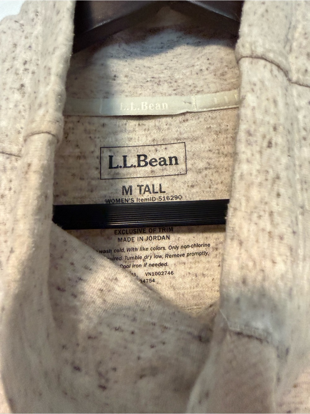 LL Bean pullover. M Tall. Oatmeal Heather. - Picture 4 of 6